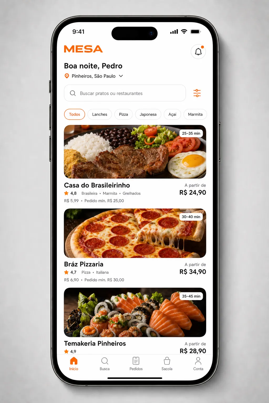 Mesa — Delivery de comida