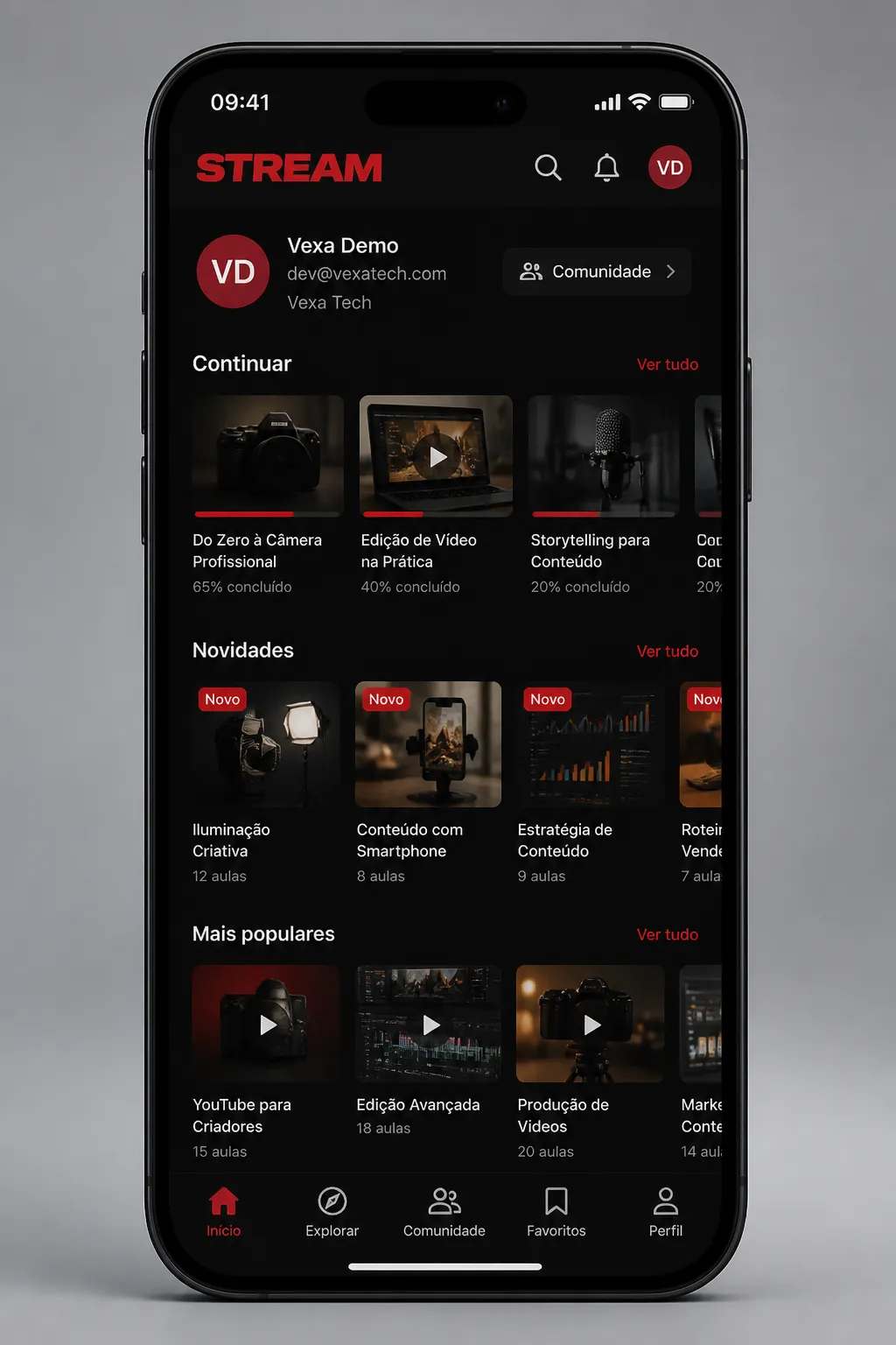 Stream — Area de membros Netflix mobile